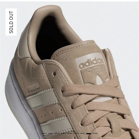 Adidas SUPERSTAR XLG SHOES Wonder Beige / Cloud White / Cloud White SZ 7.5