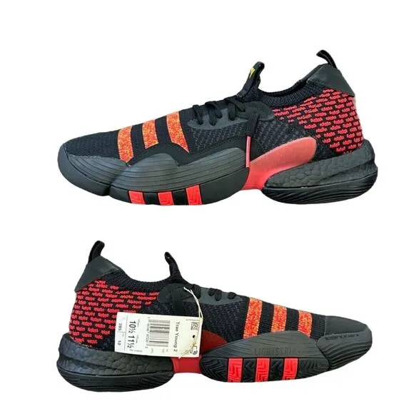 Adidas Trae Young 2 Low‎ Hawks Black / Red Basketball Shoes HQ0986 Size 10.5 NWT