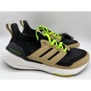 adidas Ultraboost 21 Running Shoes Black Beige Tone Green GX5254 Men Size 9 NWT