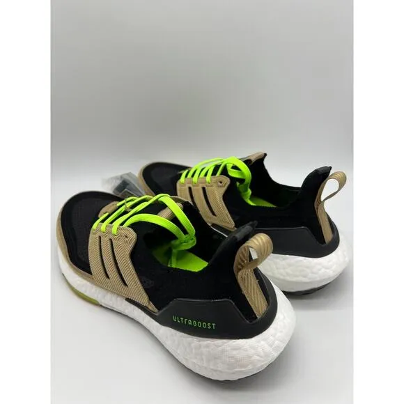 adidas Ultraboost 21 Running Shoes Black Beige Tone Green GX5254 Men Size 9 NWT