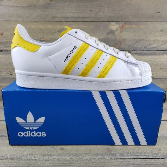 adidas Women's Superstars Originals Leather Shoes Two Laces