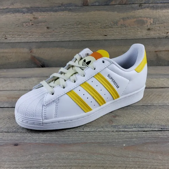 adidas Women's Superstars Originals Leather Shoes Two Laces