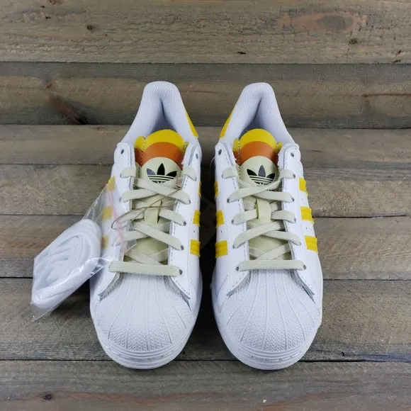 adidas Women's Superstars Originals Leather Shoes Two Laces