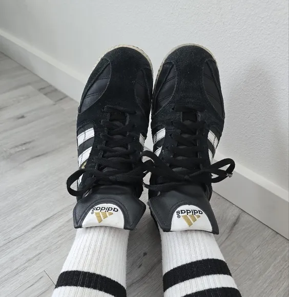 Adidas | Y2K Nova black leather sporty Blockcore soccer sneakers | WMS 7