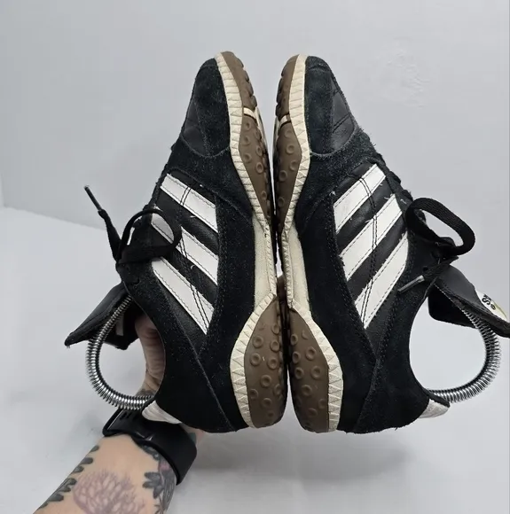 Adidas | Y2K Nova black leather sporty Blockcore soccer sneakers | WMS 7