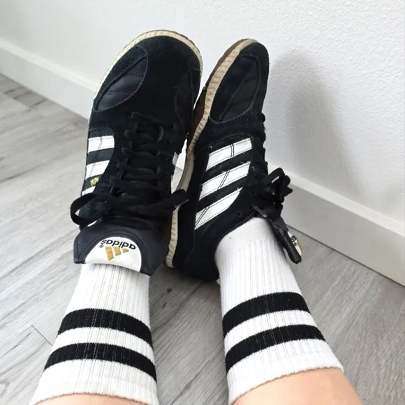Adidas | Y2K Nova black leather sporty Blockcore soccer sneakers | WMS 7