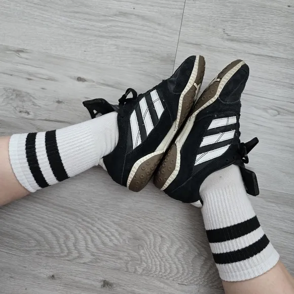 Adidas | Y2K Nova black leather sporty Blockcore soccer sneakers | WMS 7