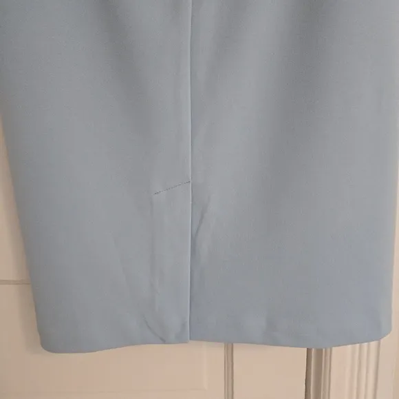 Adrianna Papell Dress Stretch Bow-Front 3/4 Sleeves Baby Blue Womens 18 Plus