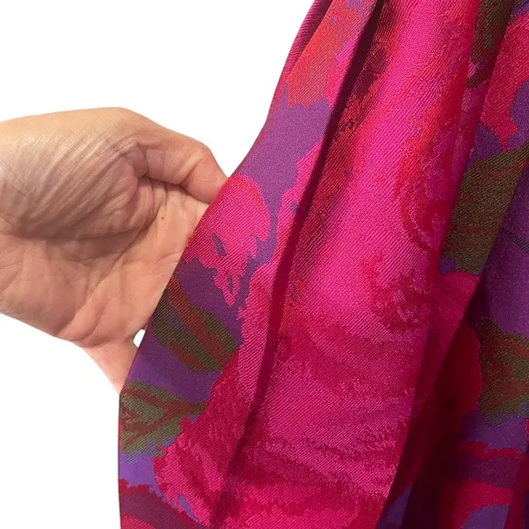 Adrianna Papell Women's Floral Boatneck Ball Gown in Magenta Maxi Sz. 8
