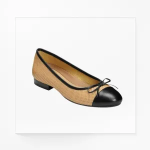 Aerosoles Women’s ‘Outrun’ Mesh Cap Toe Leather Ballet Flats in Beige / Black 11