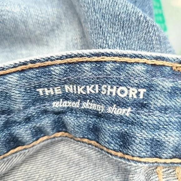 AG-ED Denim Distressed Nikki Short with Frayed Hem, Size 25