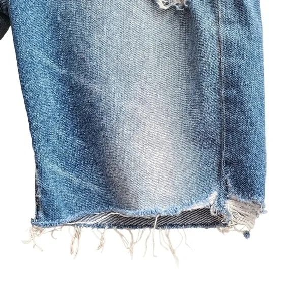 AG-ED Denim Distressed Nikki Short with Frayed Hem, Size 25