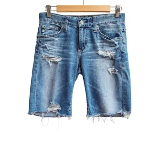 AG-ED Denim Distressed Nikki Short with Frayed Hem, Size 25
