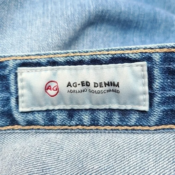 AG-ED Denim Distressed Nikki Short with Frayed Hem, Size 25