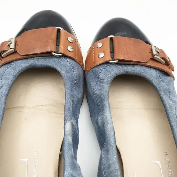 AGL Attilio Giusti Leombruni Blue Suede Ballet Flats Womens 6