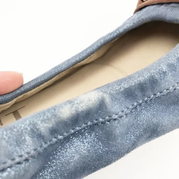 AGL Attilio Giusti Leombruni Blue Suede Ballet Flats Womens 6