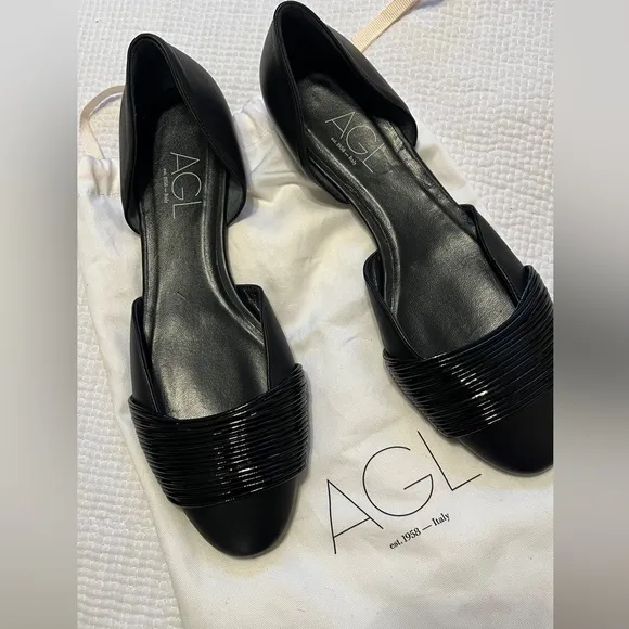 AGL  black D’Orsay Flats
