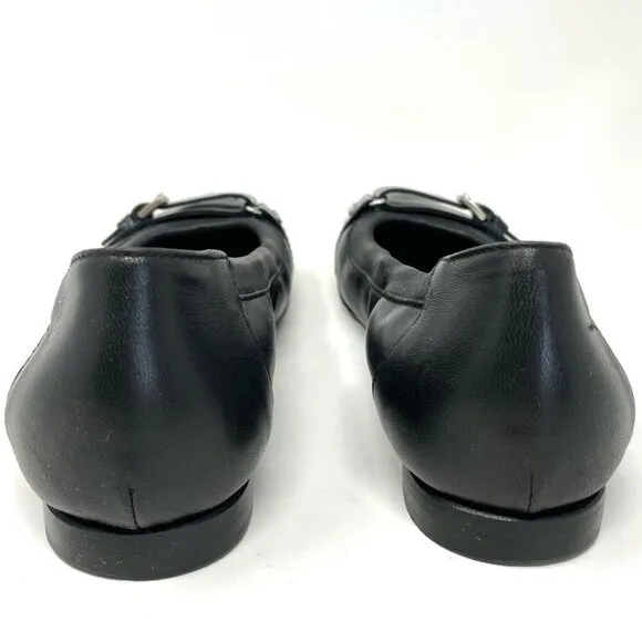 AGL Black Toe Cap Buckle Ballet Flats Size 38