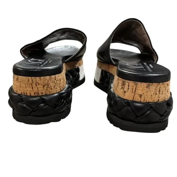 AGL Braided Leather Cork Wedge Sandals | Size 38.5 / US 8.5 - Free Shipping