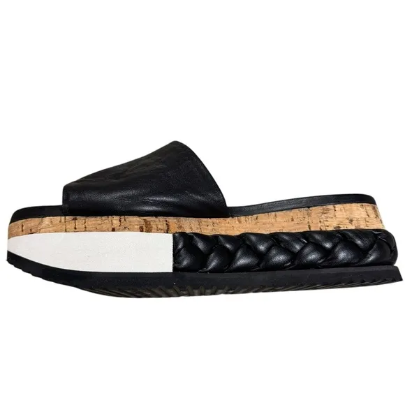 AGL Braided Leather Cork Wedge Sandals | Size 38.5 / US 8.5 - Free Shipping
