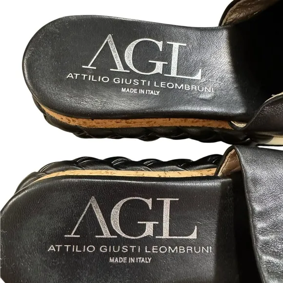 AGL Braided Leather Cork Wedge Sandals | Size 38.5 / US 8.5 - Free Shipping