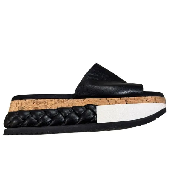 AGL Braided Leather Cork Wedge Sandals | Size 38.5 / US 8.5 - Free Shipping