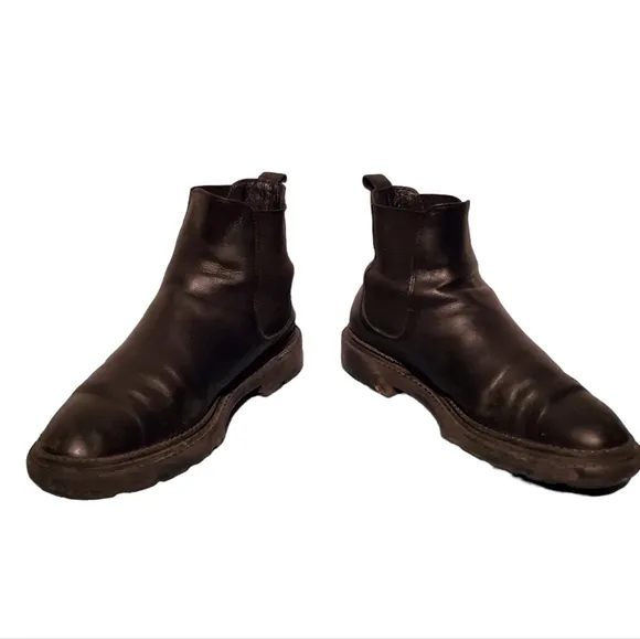 AGL Chelsea Black Leather Combat Hiker Ankle Boots Women's Size 10