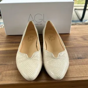 AGL Mimosa Snake Embossed Ballet Flats 39.5=9.5