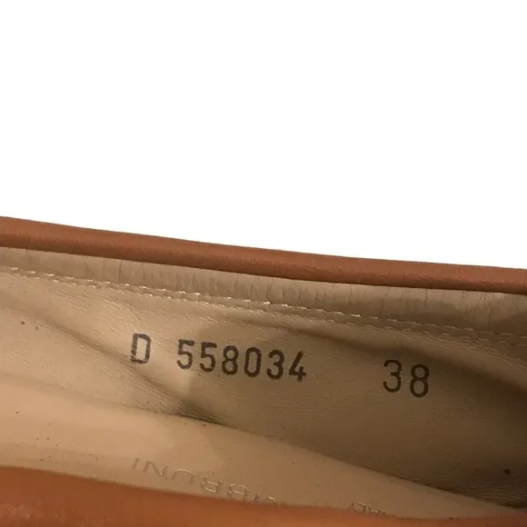 AGL Monika Brown Leather Cap Toe Ballet Flats