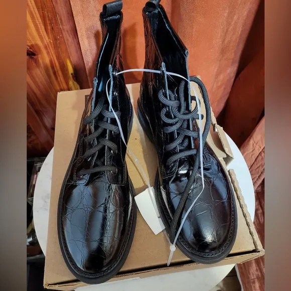 AGL Moreen Lace-up Combat Leather Boot