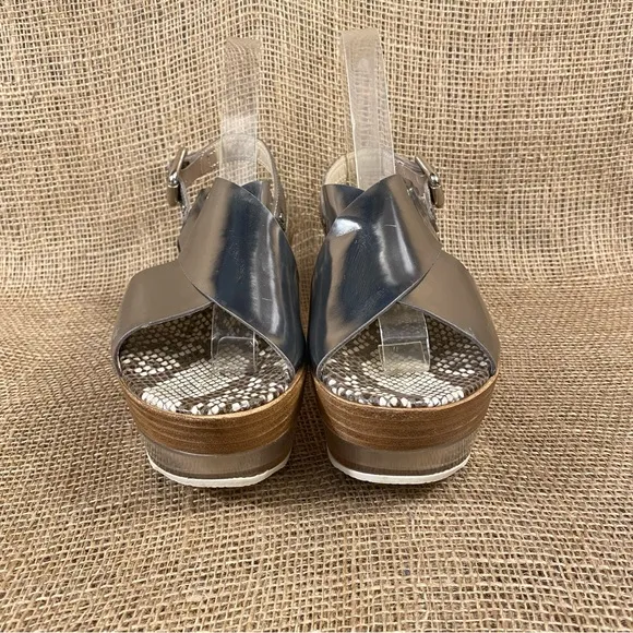 AGL Sandals Lucinda Silver Slingback PlatformWedge Size 4
