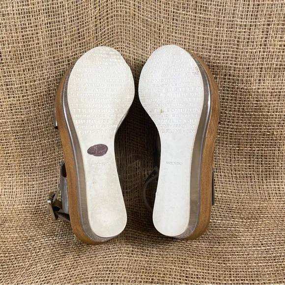 AGL Sandals Lucinda Silver Slingback PlatformWedge Size 4