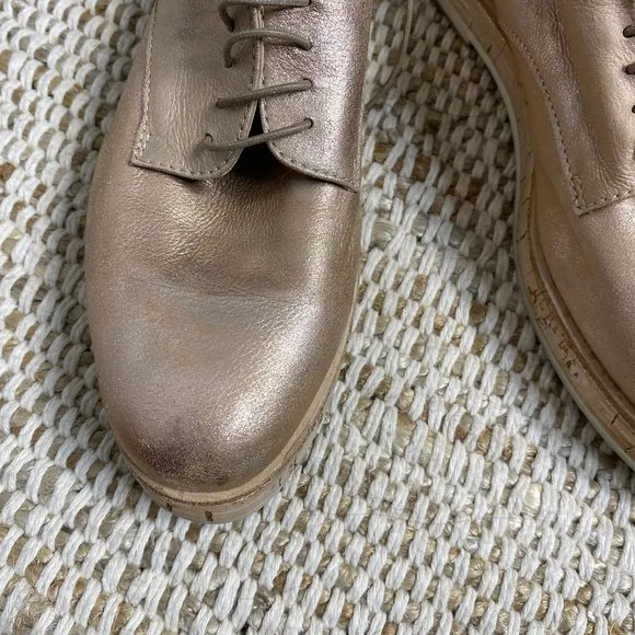 AGL Women's Attilio Giusti Leombruni Italy Calfskin Metallic Oxford Shoe…