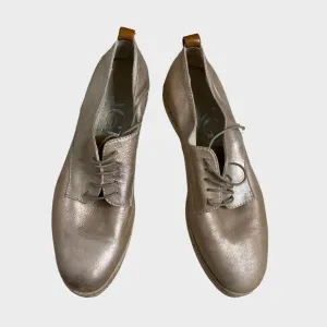 AGL Women's Attilio Giusti Leombruni Italy Calfskin Metallic Oxford Shoe…