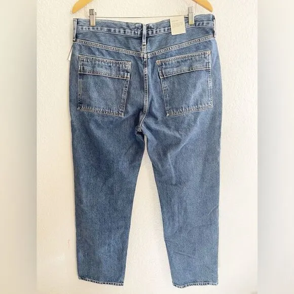 Agolde Cooper cargo jeans in medium dark wash. 31. NWT