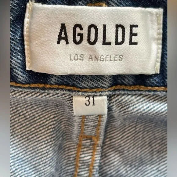 Agolde Cooper cargo jeans in medium dark wash. 31. NWT
