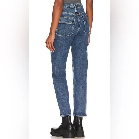 Agolde Cooper cargo jeans in medium dark wash. 31. NWT