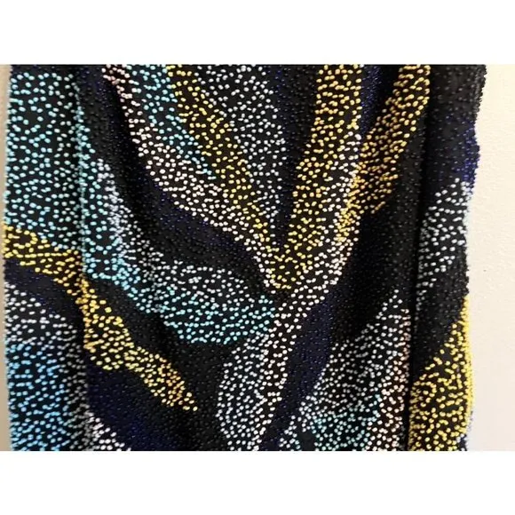 Aidan Dress Women 14 Multicolor V Neck Sequin Tank Mini Mesh Feminine Festival
