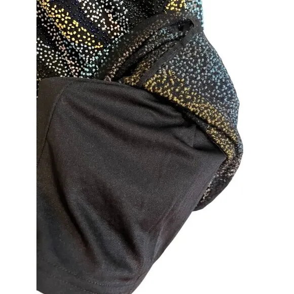 Aidan Dress Women 14 Multicolor V Neck Sequin Tank Mini Mesh Feminine Festival
