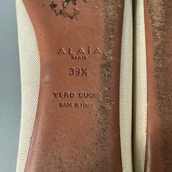 Alaia Ballet Flats, Beige, Size 39 1/2
