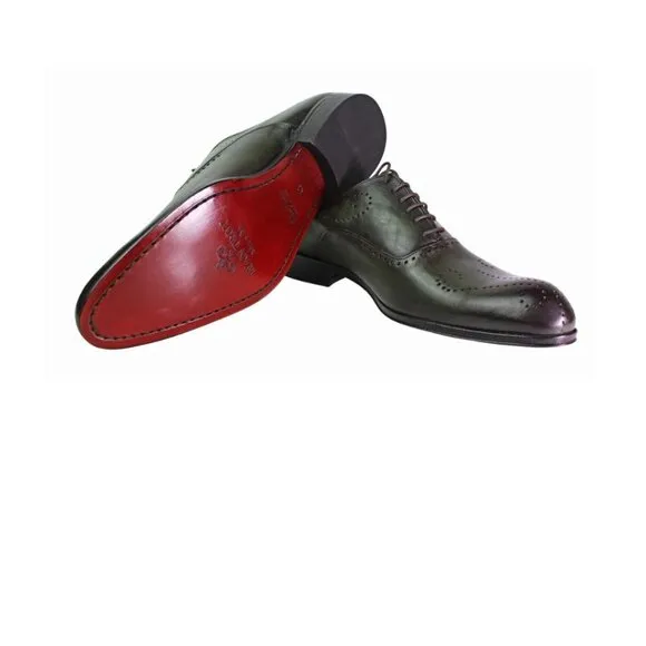 Alberto Italian Green Oxford Leather Shoes For Mens