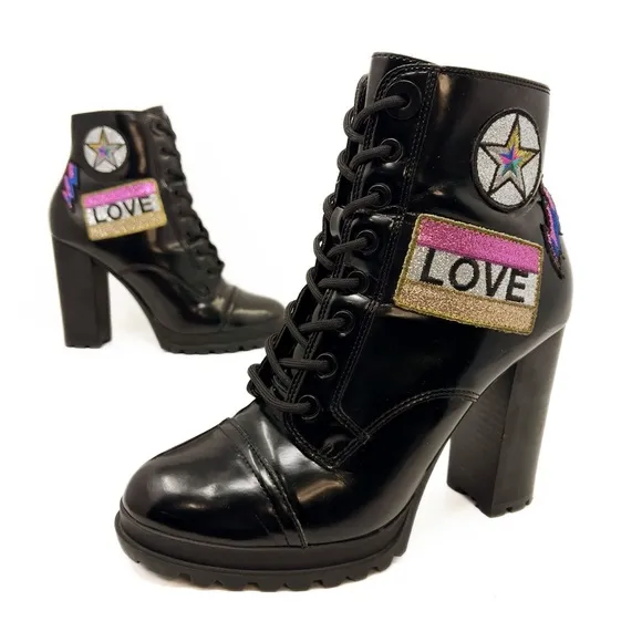 Aldo Glitteratti Lace up High Heel Boots
