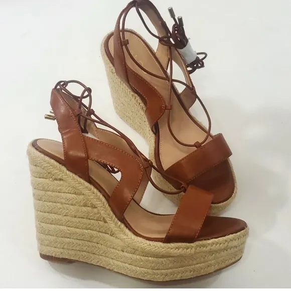 Aldo Oxandra Ghillie Lace Up PlatformEspadrille Wedges Size 10