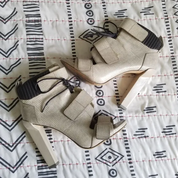 Alexander Wang Noemi Combat Open Toe Booties 36