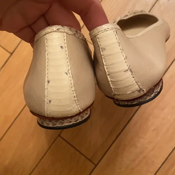Alexandre Birman Authentic Leather and Snakeskin Flats Worn Once Size 9