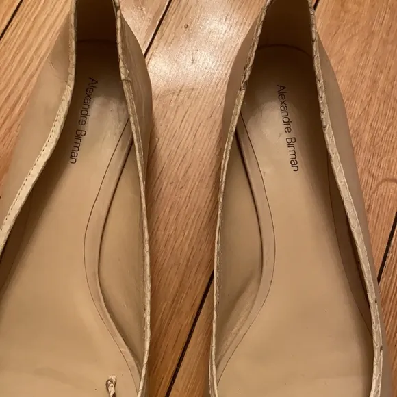 Alexandre Birman Authentic Leather and Snakeskin Flats Worn Once Size 9