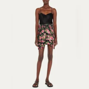 Alice   Olivia Zarya Asymmetrical Smocked Mini Skirt