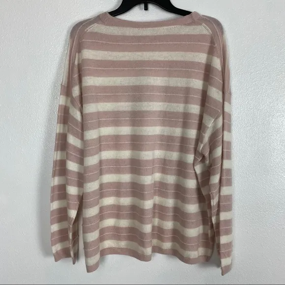 ALL SAINTS Cassia Stripe Boat Neck Sweater Pink XS