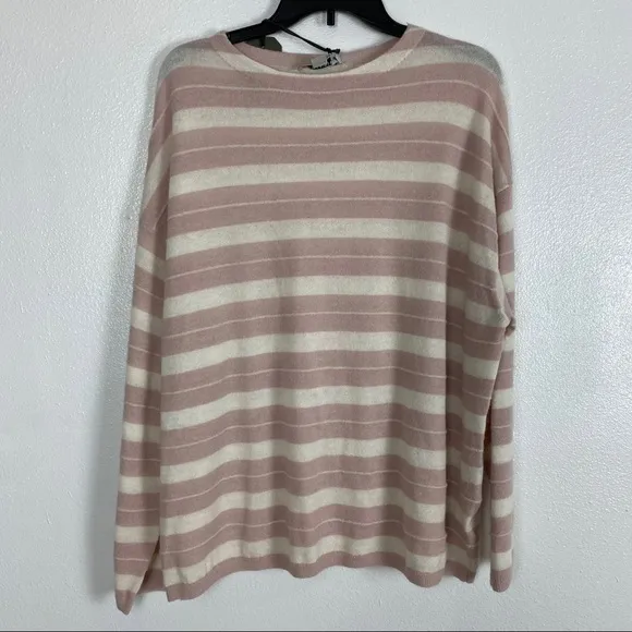 ALL SAINTS Cassia Stripe Boat Neck Sweater Pink XS