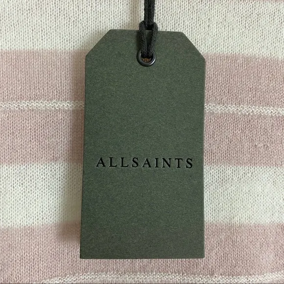 ALL SAINTS Cassia Stripe Boat Neck Sweater Pink XS